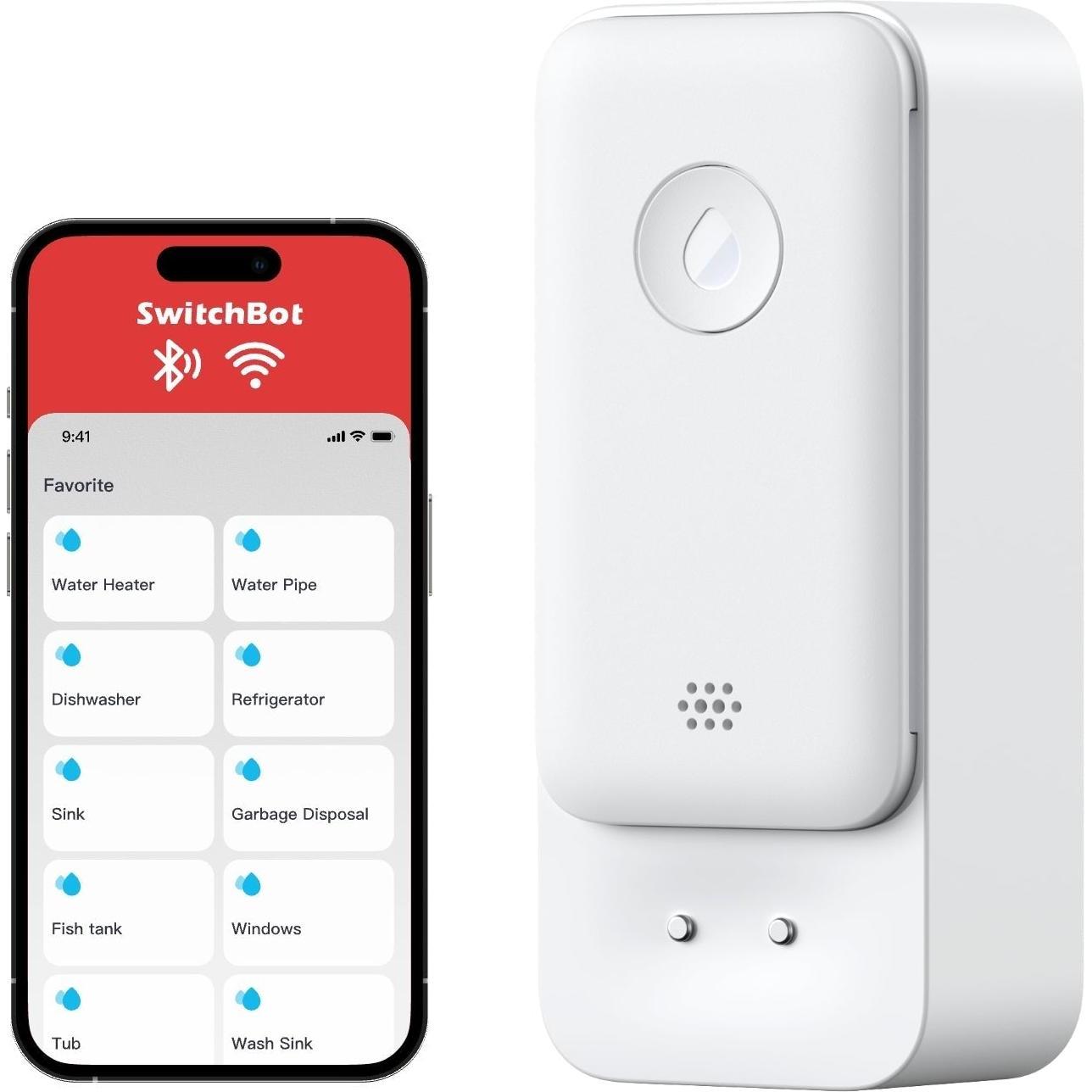 SwitchBot Water Leak Detector, Smart Home Hub, Weiss