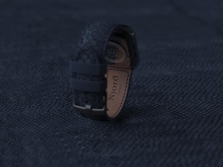 Actual product image Njord Vatn Watch Strap For (40 mm, 41 mm, Vegan Leather, Salmon leather, Stainless steel fastener)