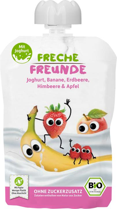 Produktbild Freche Freunde Quetschmus Joghurt Erdbeer & Himbeere (100 g)