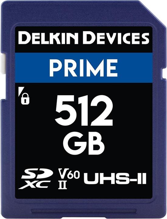 Actual product image Delkin PRIME UHS-II (V60) 512GB R:280MB/s W:150MB/s (512 GB, SDXC, UHS-II)