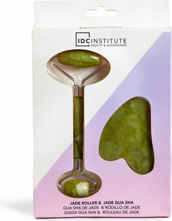 Image du produit IDC Institute Jade Gua Sha et rouleau de Jade 2 pièces