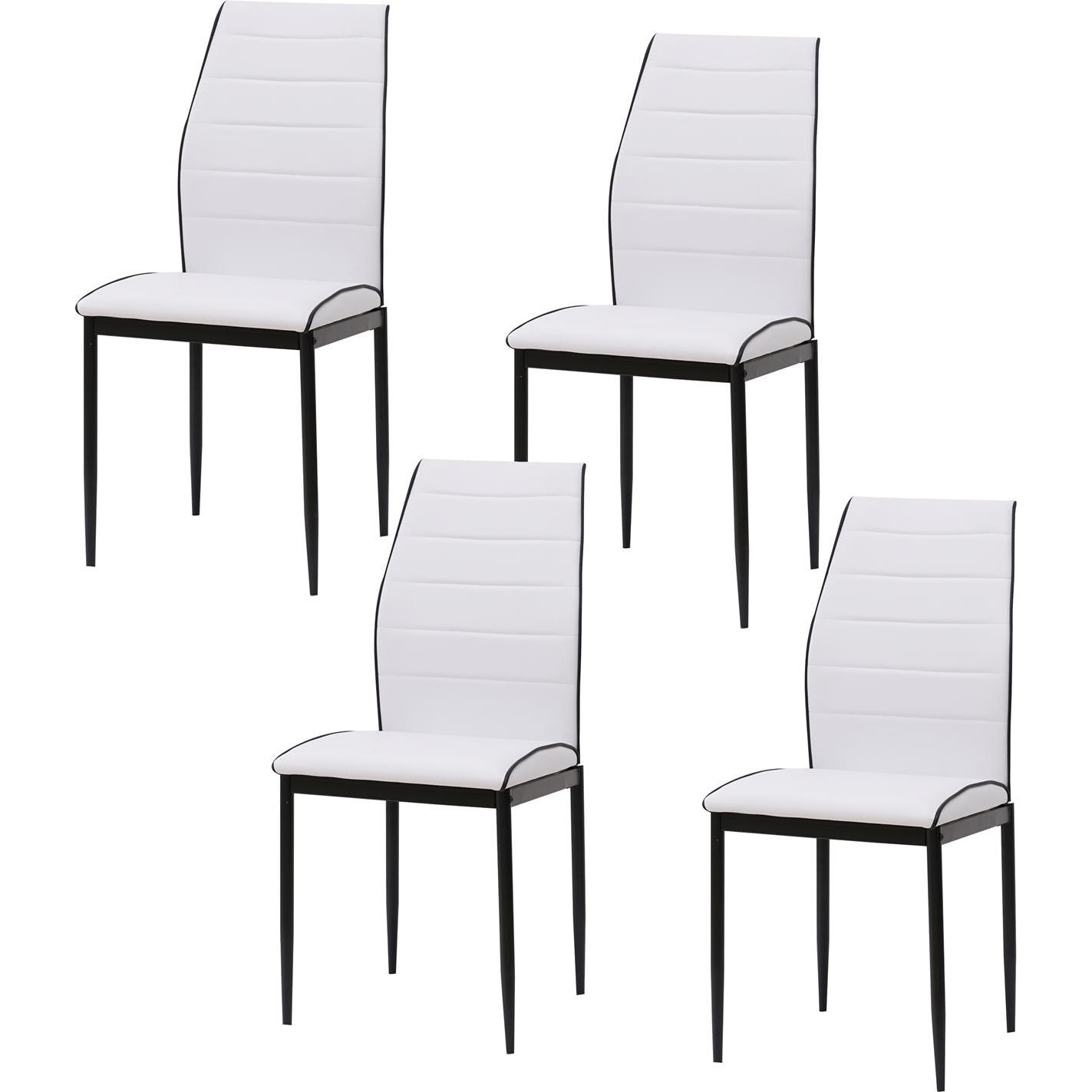 Thumbnail - HTI-Living, Stühle, Esszimmerstuhl Madison Kunstleder Weiss 4er-Set