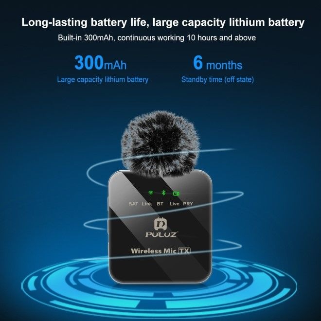 Actual product image Puluz Dual lavalier microphone USB-C