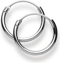 Immagine prodotto Natsumi Schmuck Creoli in oro bianco 18K/750 Ø 13mm rotondo (Oro bianco 750/18 K)