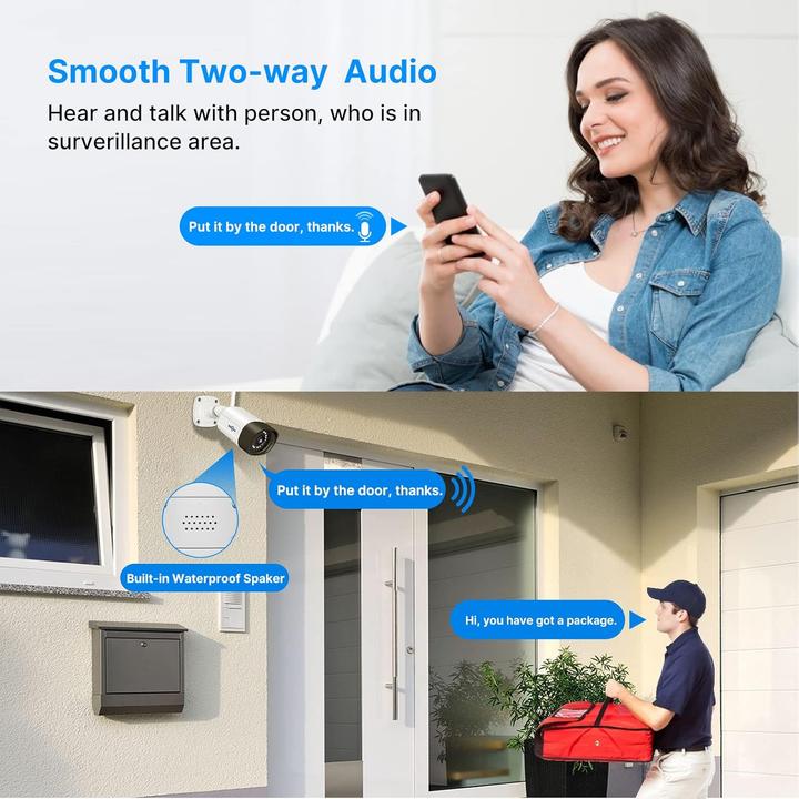 Actual product image Hiseeu 4-teiliges Überwachungskamera-Set mit Monitor & 2-Wege Audio