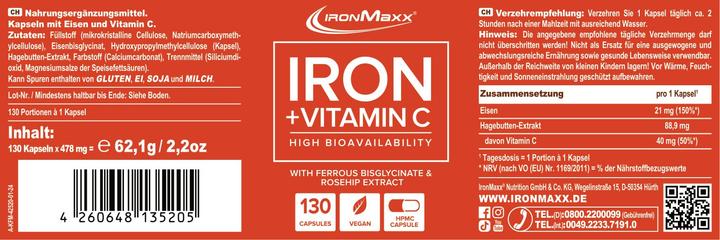 Nährwerte und Zutaten IronMaxx 0 (1 Stück, Kapseln)