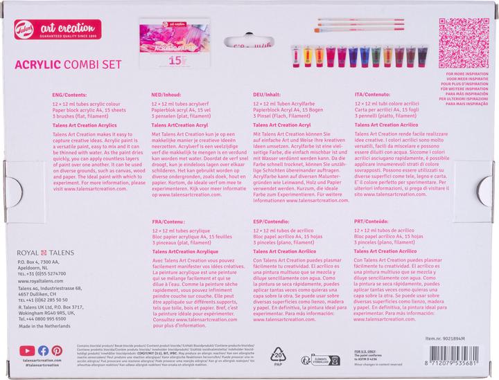 Produktbild Talens Acrylfarbe Combiset 3-teilig, Art: Acrylfarbe, Detailfarbe (multicolour, 12 ml)