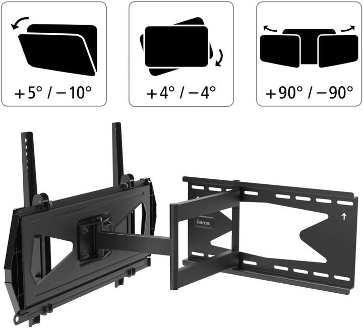Image du produit Hama Support TV mural FULLMOTION118072Professional 32-65 pouces 3 articulations (Mur, 40 kg, 32" - 65")