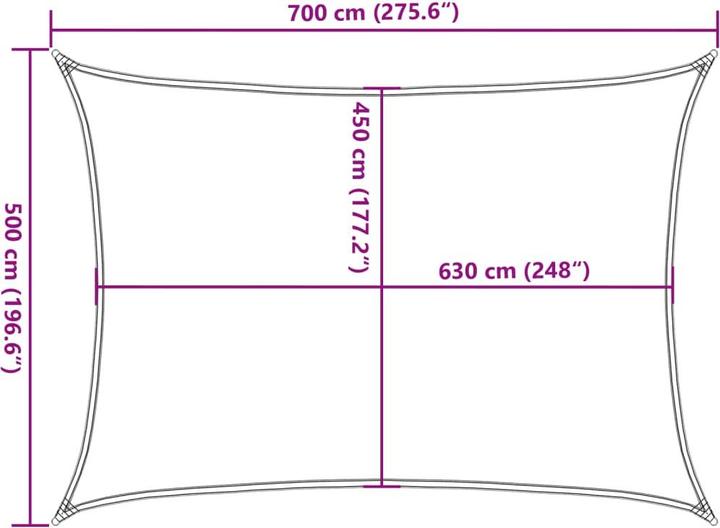 Actual product image VidaXL Sonnensegel (500 x 700 cm)