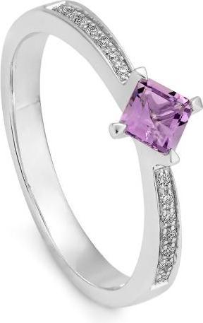 Produktbild Breuning RING - E.AMETHYST/Brill. 0,068 Ct. H/si (50, 750/18 K Gold)