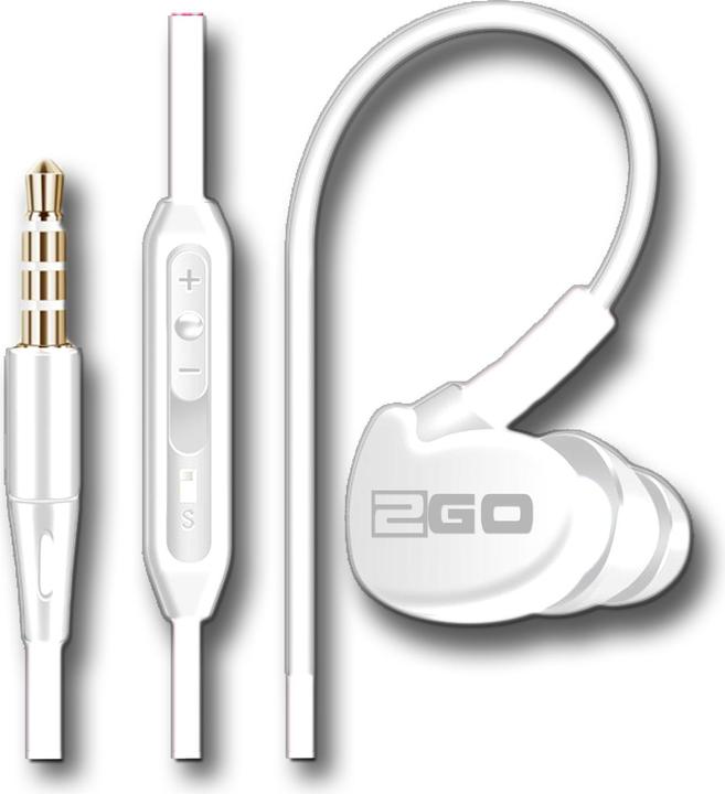 Actual product image 2GO InEar Headset Active1 white (Cable)