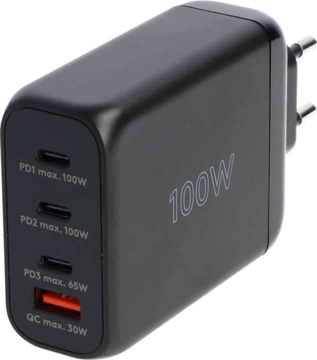 Image du produit Goobay Chargeur rapide multiport USB-C™ PD (100 W) noir, noir - 3x ports USB-C™ (Power Deliver (100 W, 4 ports)