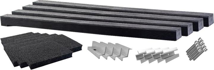 Wattstone PV-Aufständerung Flachdach für 3 Solarmodule 0° Betonsockel schwarze Bautenschutzmatte (Solaranlage Montagematerial)