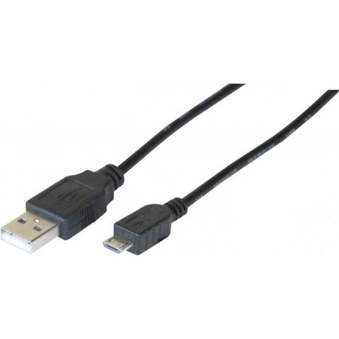Exertis Connect Micro USB Kabel 2.0, schwarz, 0,5 m Micro USB Kabel für Smartphones und Tablets (0.50 m, USB 2.0), USB K...