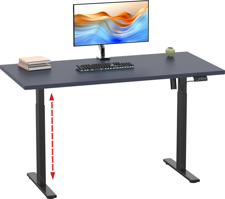 Produktbild VCM Schreibtisch verstellbar Lona 110x80 sw (110 x 80 x 71 cm)