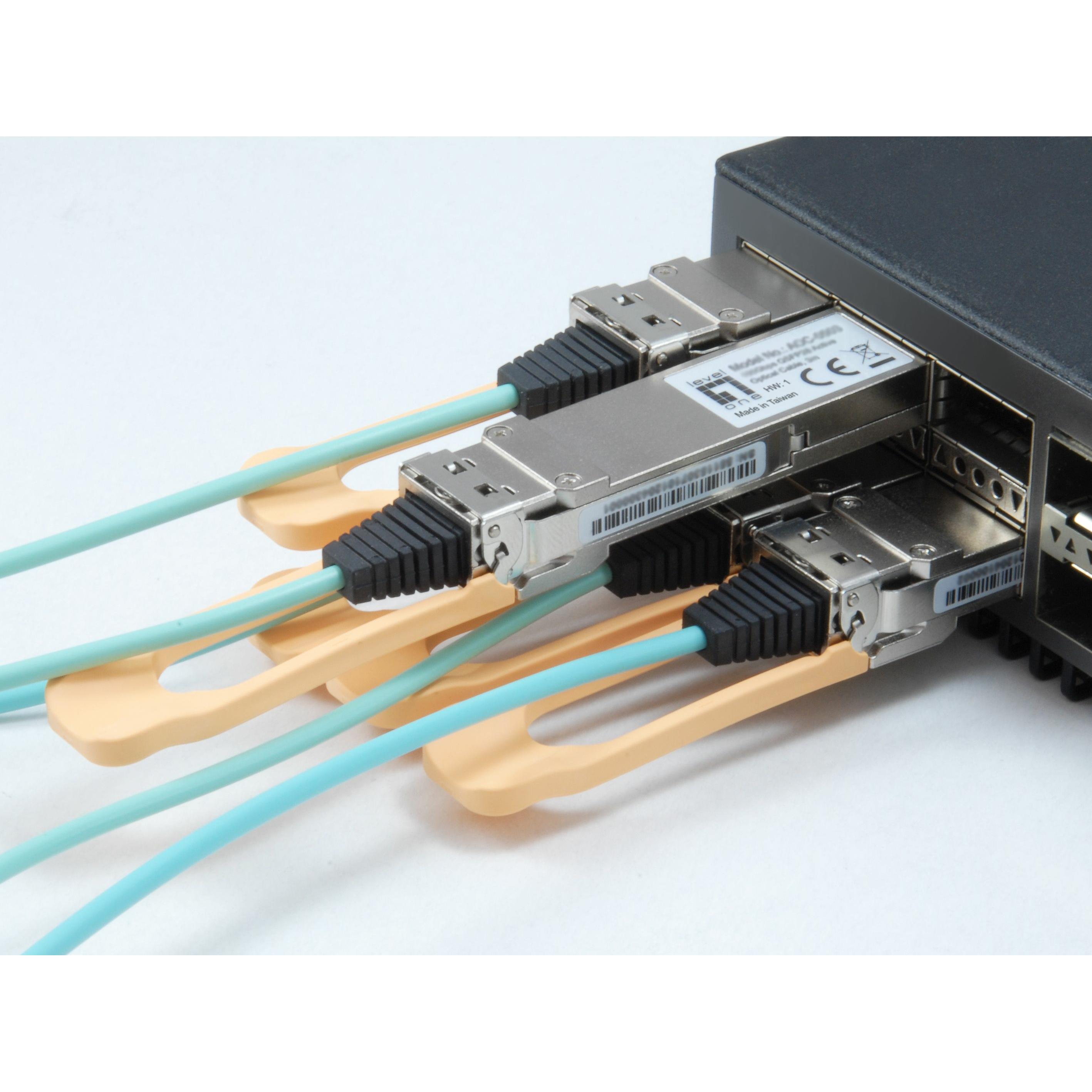 Thumbnail - LevelOne AOC-0503 Netzwerk-Transceiver-Modul Faseroptik QSFP28 850 nm, Transceiver, Silber