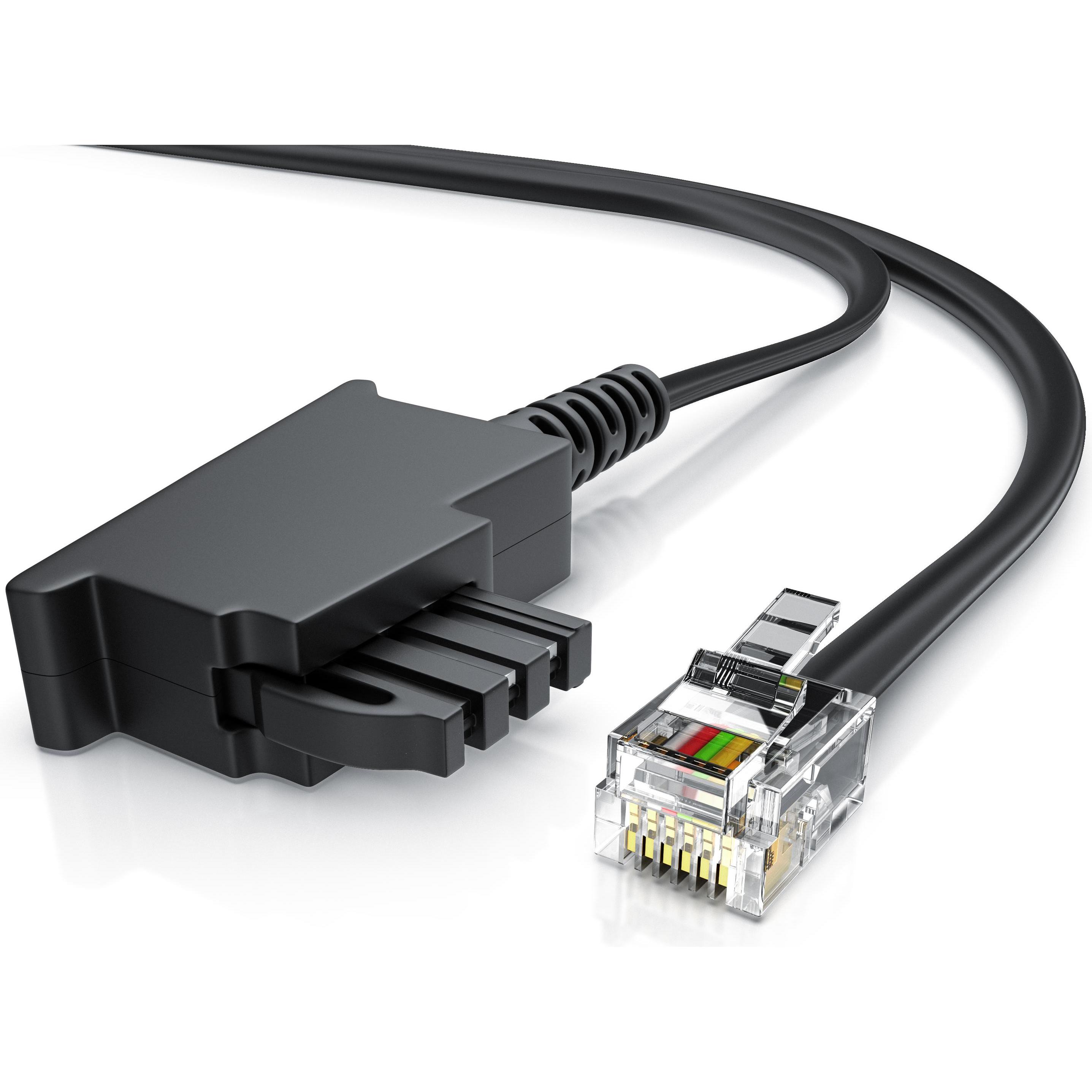 CSL Telefonkabel Flach, TAE-F Stecker zu RJ11, Telefondose zu Telefon, Flachkabel, Fax, Anrufbeantworter, Telefon Zubehö...