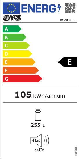 Energie-Label Vox Kühlschrank KS 2830 S E (283 l)