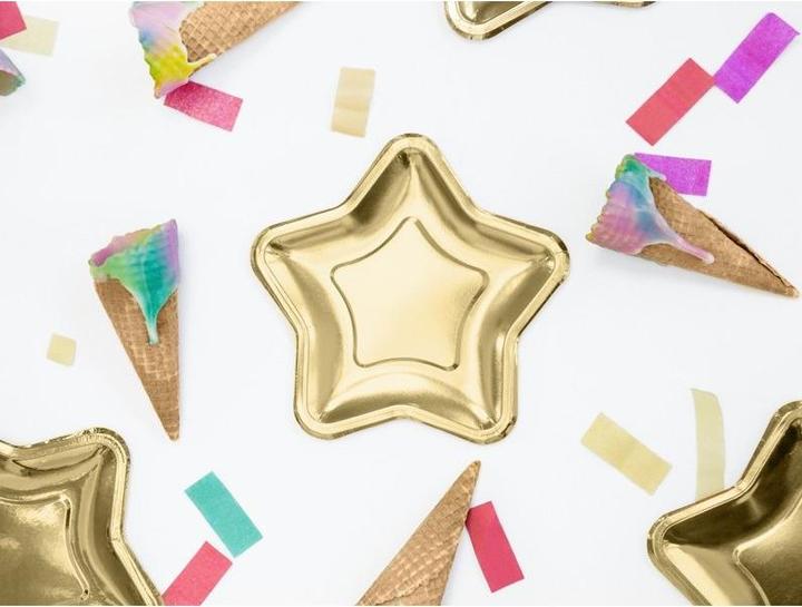 Actual product image Partydeco Star Shaped Plate Gold (6x)