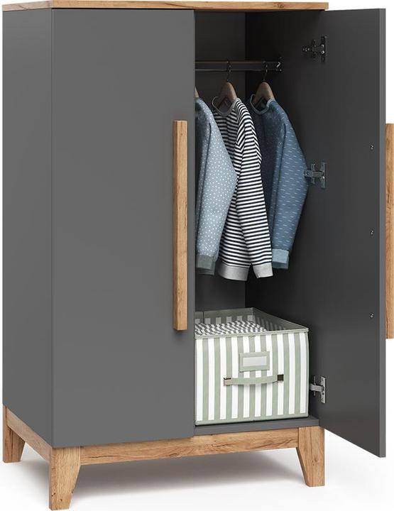 Produktbild VitaliSpa Kinderkleiderschrank Malia, Grau/Artisan, 70 x 120 cm (70 cm)