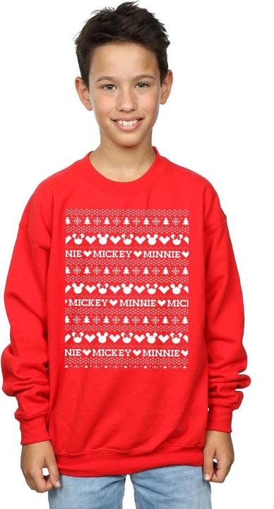 Actual product image Disney Boys Mickey And Minnie Christmas Fair Isle Sweatshirt (140, 146)