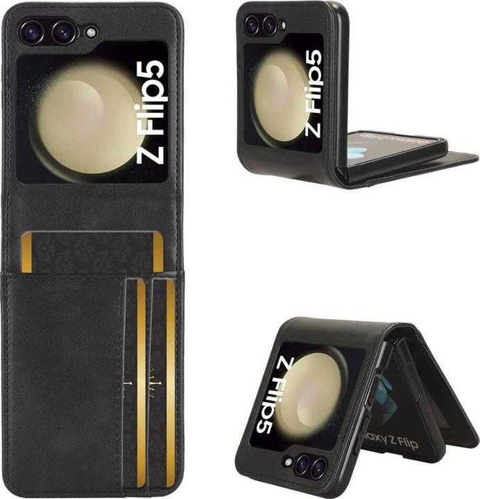 Actual product image Cover-Discount Galaxy Z Flip5 - Case Cover with card slots black (Samsung Galaxy Z Flip5)
