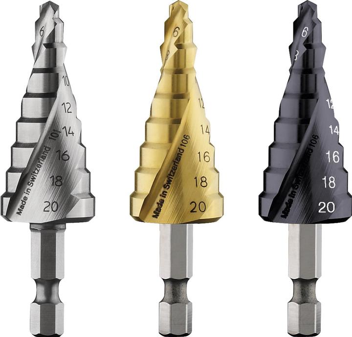 Produktbild Bosch Professional Zubehör Stufenbohrer HSS-TiN, 4 - 20 mm, 1/4-Zoll, 70,5 mm, 9 Stufen (4 - 20)