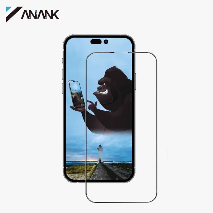 Actual product image Anank 2.5D Corning Gorilla transparent armoured glass for iPhone 16 - 5x reinforced (1 Piece, Apple iPhone 16)