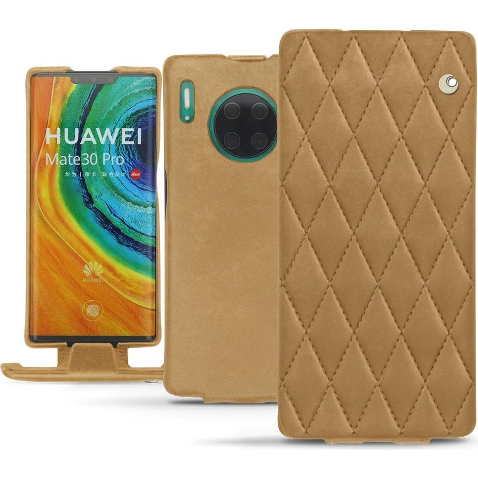 Noreve Lederschutzhülle vertikal (Huawei Mate 30 Pro), Smartphone Hülle, Braun