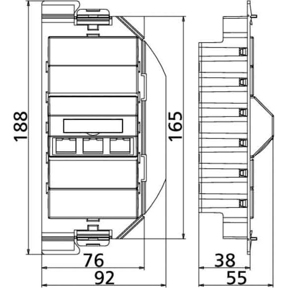 Thumbnail - Metz Connect, Steckdose, 130B11S30201-E - RJ-45 - 6a - Schwarz - Weiss - 1 Stück(e)