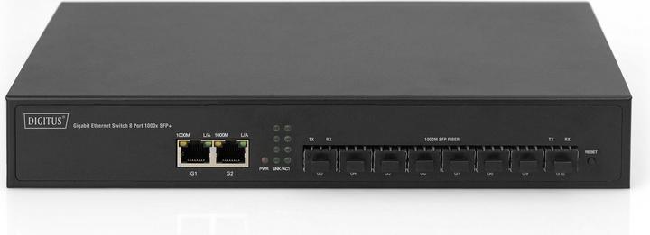 Produktbild Digitus Gigabit Glasfaser Switch, 8-Port SFP, 2-Port RJ45 Uplink (8 Ports)