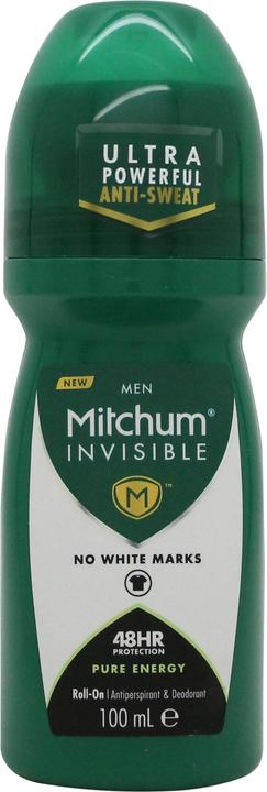 Actual product image Mitchum Invisible Men 48HR Protection Roll On Deodorant & Anti-Perspirant Pure Energy 100ml (Roll-on, 100 ml)