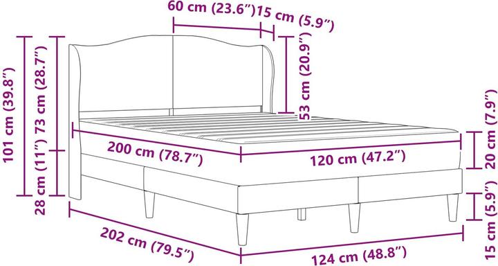 Image du produit vidaXL Moderner Bettrahmen (120 x 200 cm)