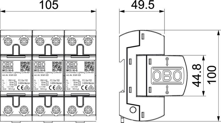 Produktbild OBO Bettermann OBO VertrÜberspannungsableiter Set Netze 255V