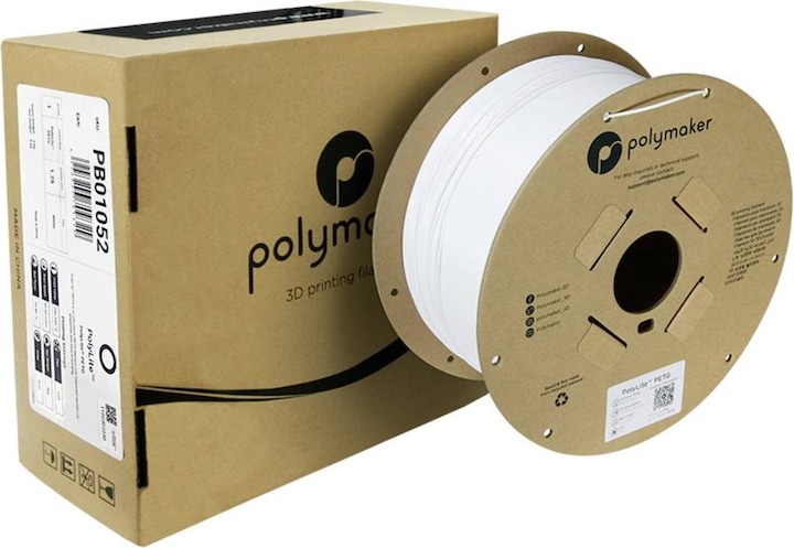 Immagine prodotto Polymaker PolyLite PETG (PETG, 1.75 mm, 3000 g, Bianco)
