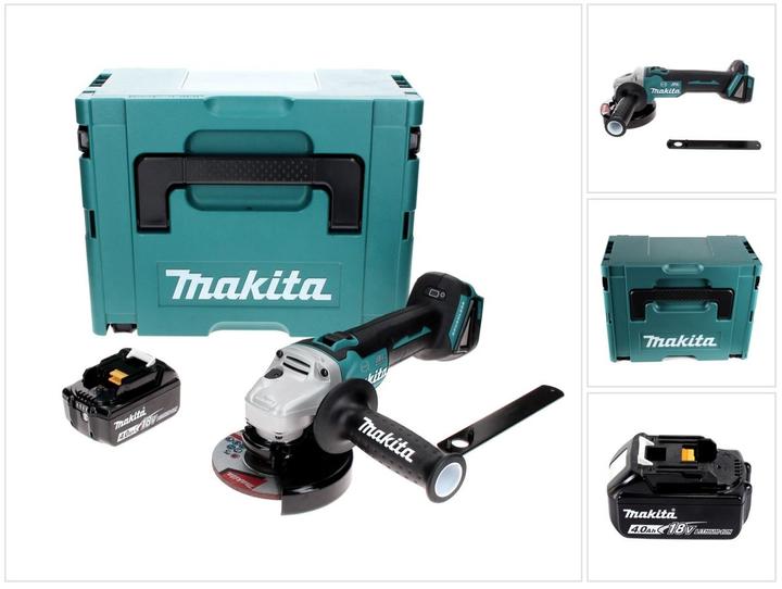 Actual product image Makita DGA 506 M1J Smerigliatrice angolare a batteria 18V 125mm Brushless + 1x Batteria 4,0 Ah + Val (125 mm)