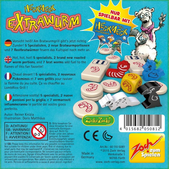 Produktbild Zoch ZOC05081 - Heckmeck Extrawurm - Heckmeck am Bratwurmeck (DE, EN, FR, IT - Erweiterung) (Deutsch, Englisch, Französisch, 2 - 7 Spieler)