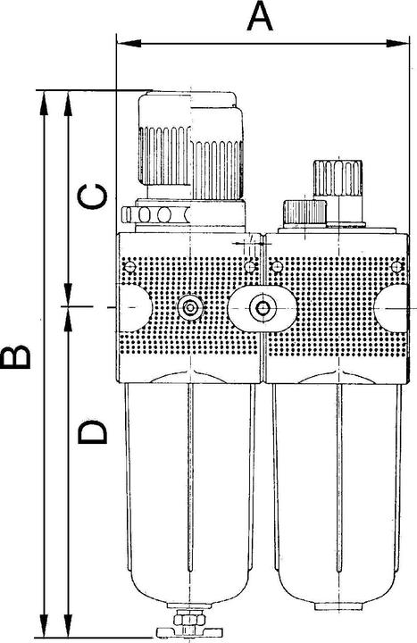 Actual product image Riegler Maintenance unit MULTIFIX thread G 1/2 ″ semi-automatic BG III 2-piece 3500 l/min width 134.8 mm