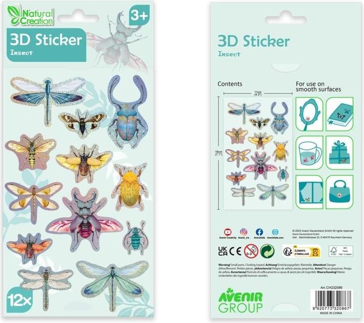 Avenir 3D-Aufkleber - Insekten (12 Sticker)