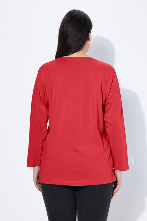Actual product image Ulla Popken Back To Basics V-Neck Relaxed Fit Cotton Tee (62)