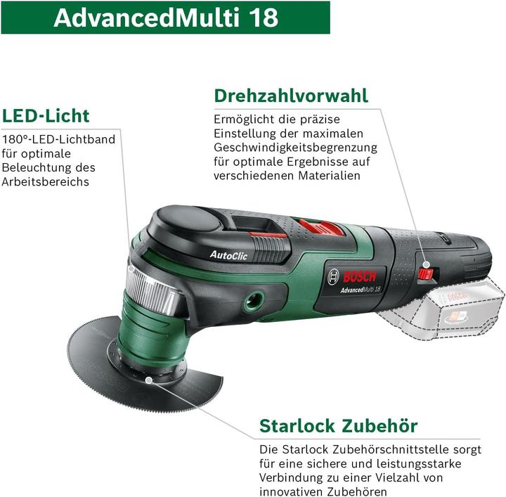 Actual product image Bosch Home & Garden AdvancedMulti 18 without battery and charger