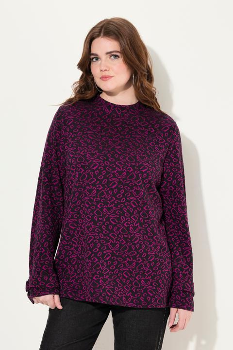 Produktbild Ulla Popken Sweatshirt, Leomuster, Stehkragen, Langarm (42, 44)