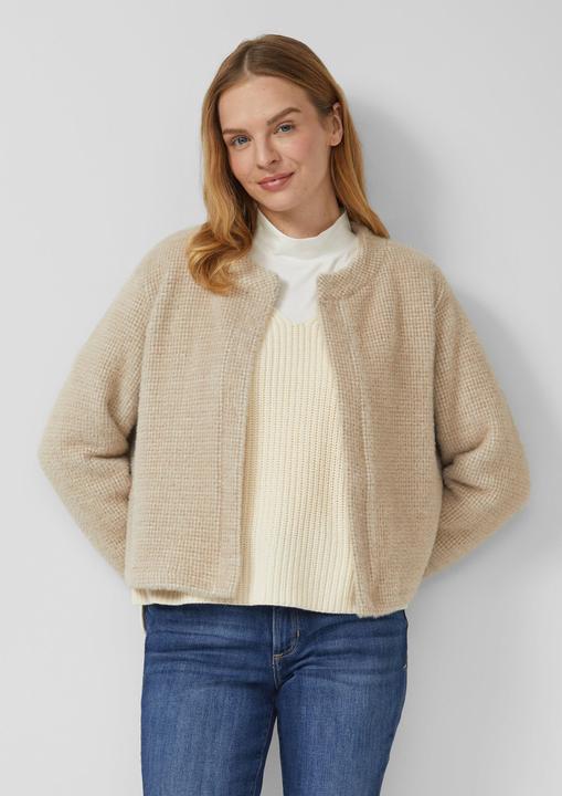 Produktbild s.Oliver Sweatshirt Jacke Cropped Sweatshirt-Jacke mit Strukturmuster (48)