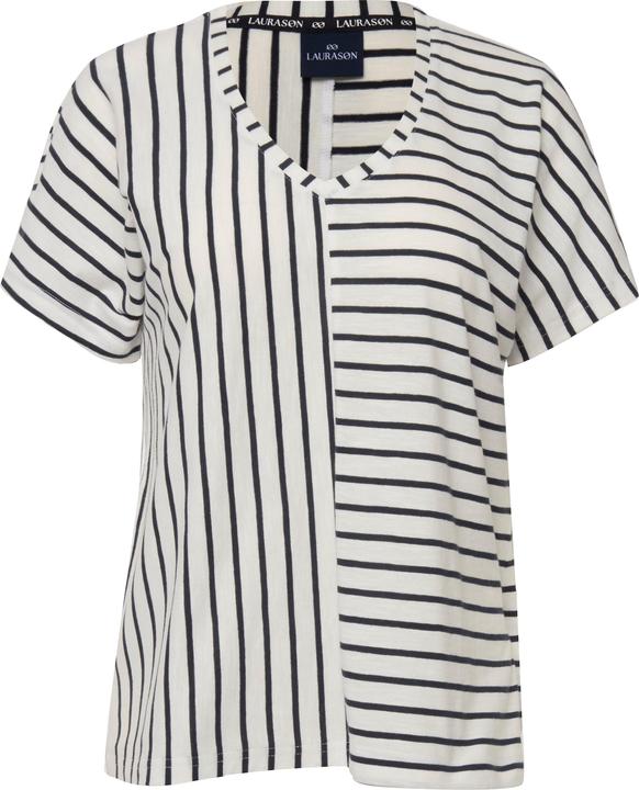 Actual product image Laurasøn T-Shirt, Ringelmix, V-Ausschnitt, Halbarm, OEKO-TEX Made in Green (M)