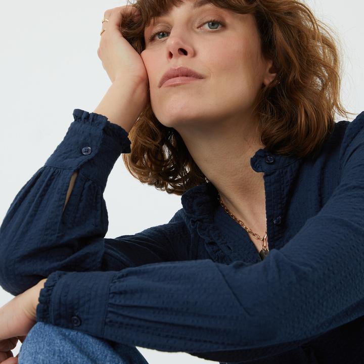 Produktbild La Redoute Collections Langärmelige Bluse mit Rüschenkragen (32)