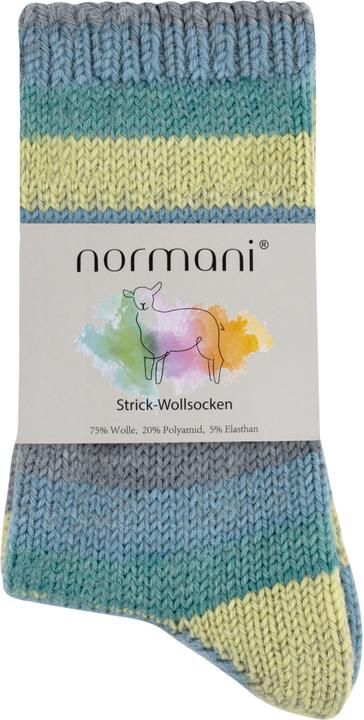 Produktbild Normani 2 Paar Gestrickte Wollsocken Bunt-geringelt (2er Pack, 39 - 42)
