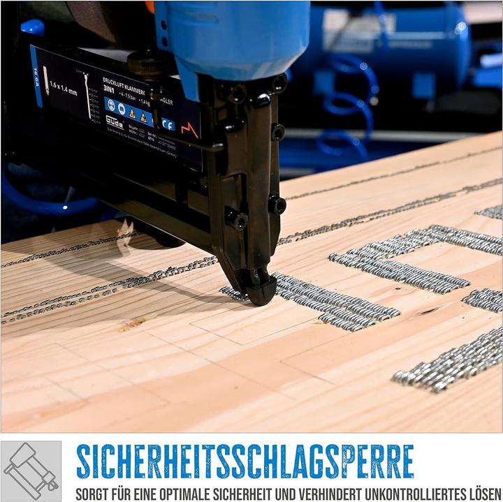 Actual product image Güde Compressed air stapler / nailer 3 in 1 20 - 40 mm 4 - 7.5 bar + 800 pcs. nail / staple set +