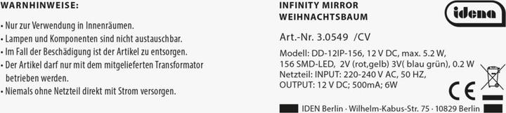 Produktbild Idena LED Infinity Mirror Weihnachtsbaum 27x8x40cm