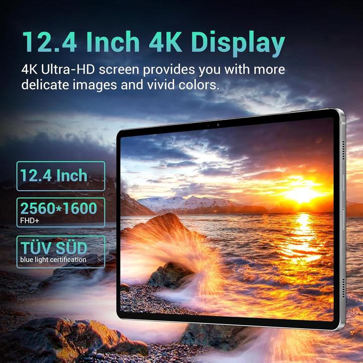 Produktbild Doogee Android 14 Tablet mit 4K-Display, Helio G99, 20 GB RAM, 512 GB Speicher, 10800 mAh Akku (4G, 12.40", 512 GB)