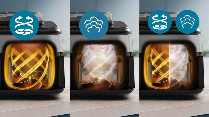 Actual product image Philips Steam Airfryer Dual Basket NA555/09